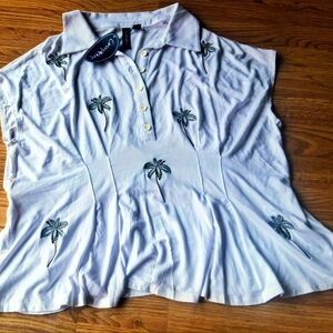 NWT Petite  Casey Key Ladies White top, Sz PXL